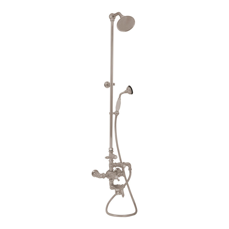 Exposed Thermostatic Tub and Shower System by Strom Living P1049N, Polished Nickel