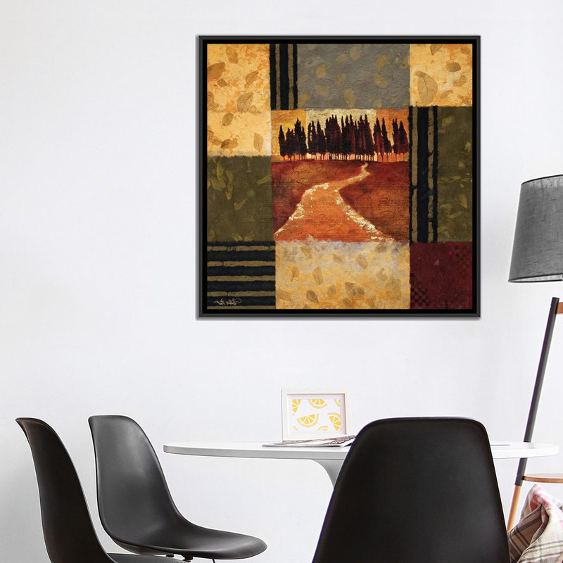 « pastorale », impression sur toile, H 18 po x l 18 po x P 1,5 po, Toile avec cadre noir, Pas de tapis