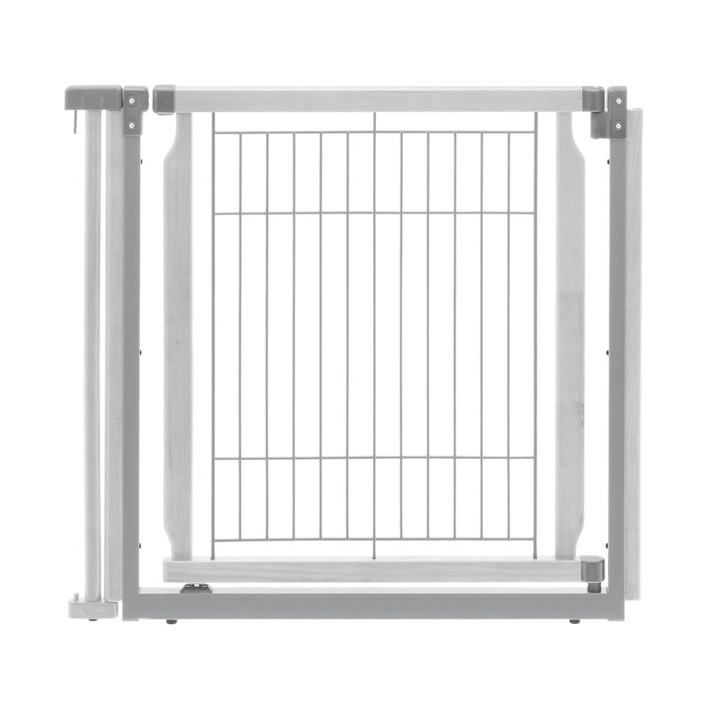 Wood Free Standing Pet Gate, Origami White