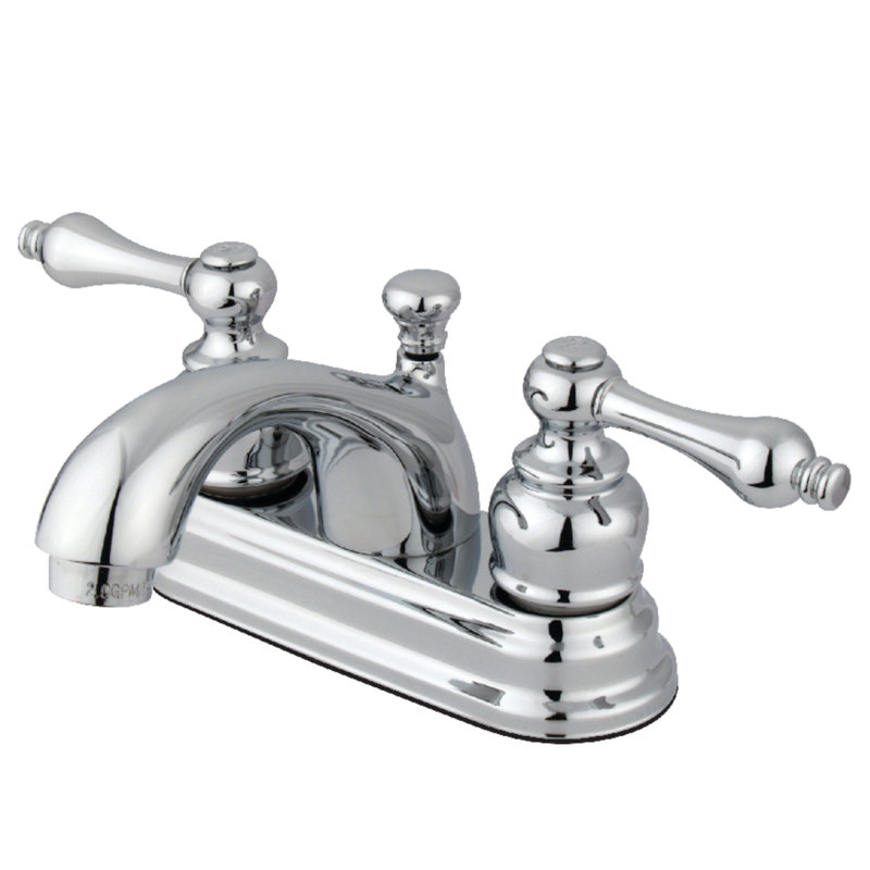 Vintage Centerset Bathroom Faucet with ABS Pop-Up Drain, Polished Chrome