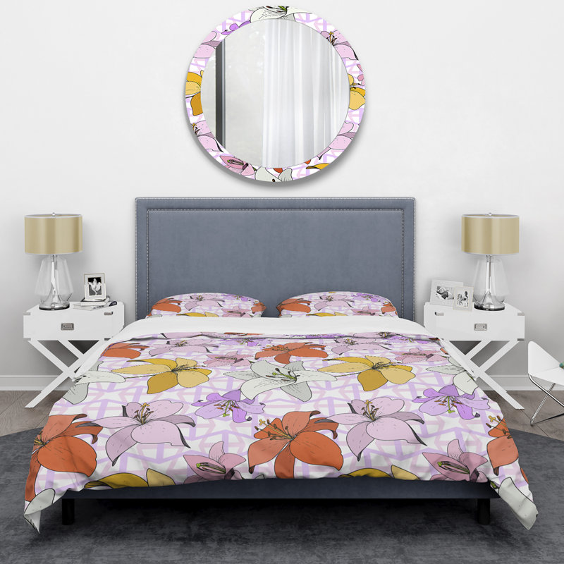 Multicolor Botanical Flowers - Ensemble de housse de couette floral - Polyester microfibre