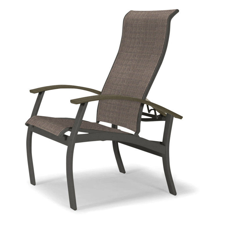 Chaise de patio Askar, Beachwood, Moka Sunbrella®, Graphite texturé
