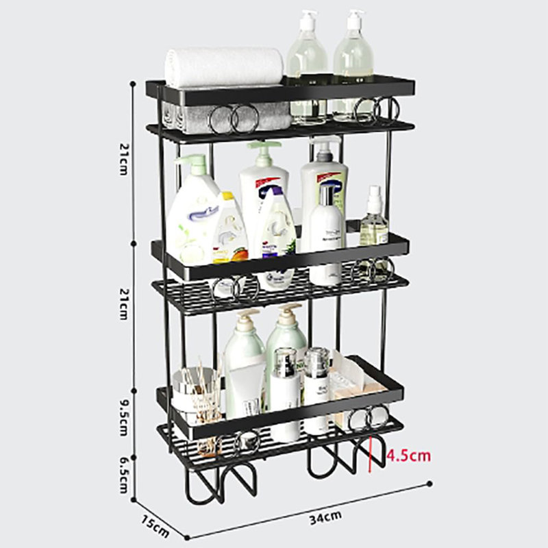 Étagère de rangement au-dessus de la toilette, organisateur de salle de bain à 3 niveaux au-dessus de la toilette, support et support pour tablette de toilette sans perçage, économiseur d'espace pour les petits espaces, tablette de rangement pour la maison