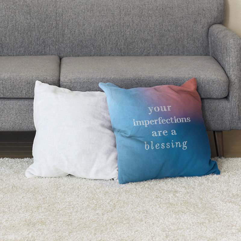 Floor Pillow, 40" x 40", Blue/Pink