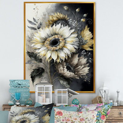 White Sunflower - Sunflower Large Wall Art