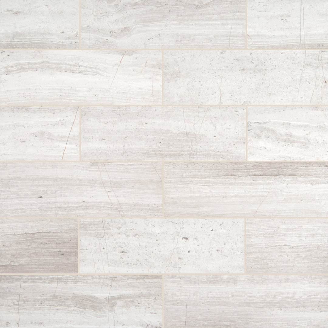 Tivoli Sand 4 in. x 12 in. Honed Marble Subway Floor and Wall Tile Ackland