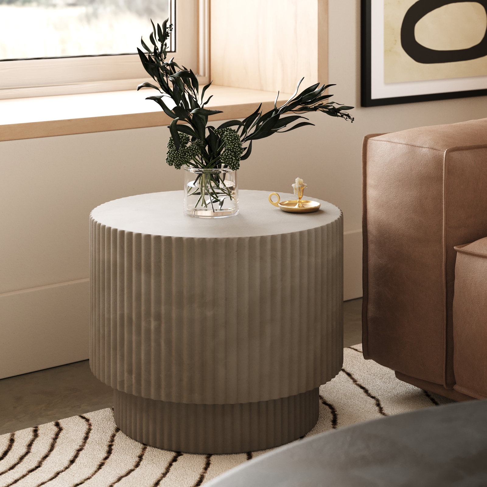 20" Patio Side Table, Gray