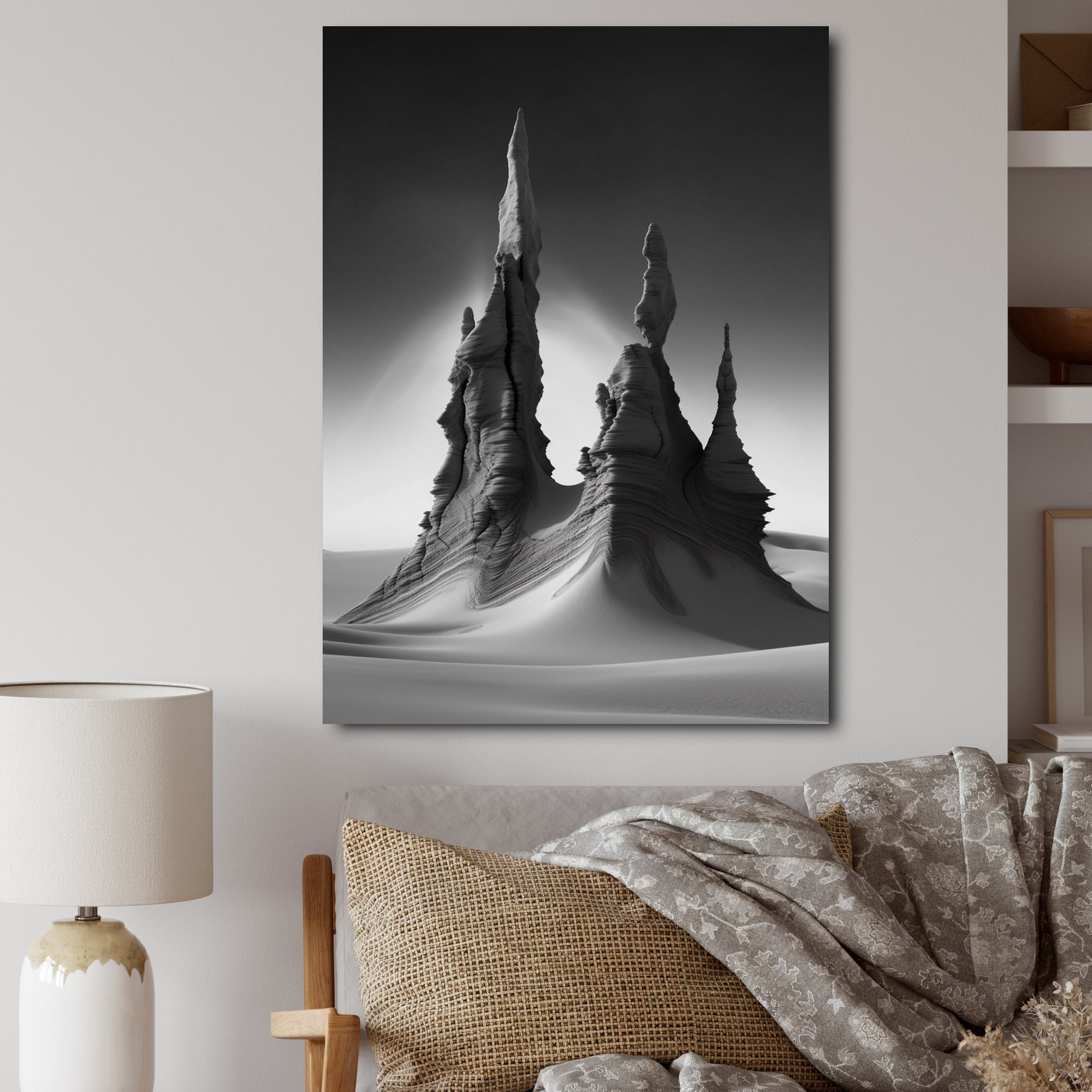 Winston Porter Vertical Plains Desert Rocks - Print on Canvas | Wayfair