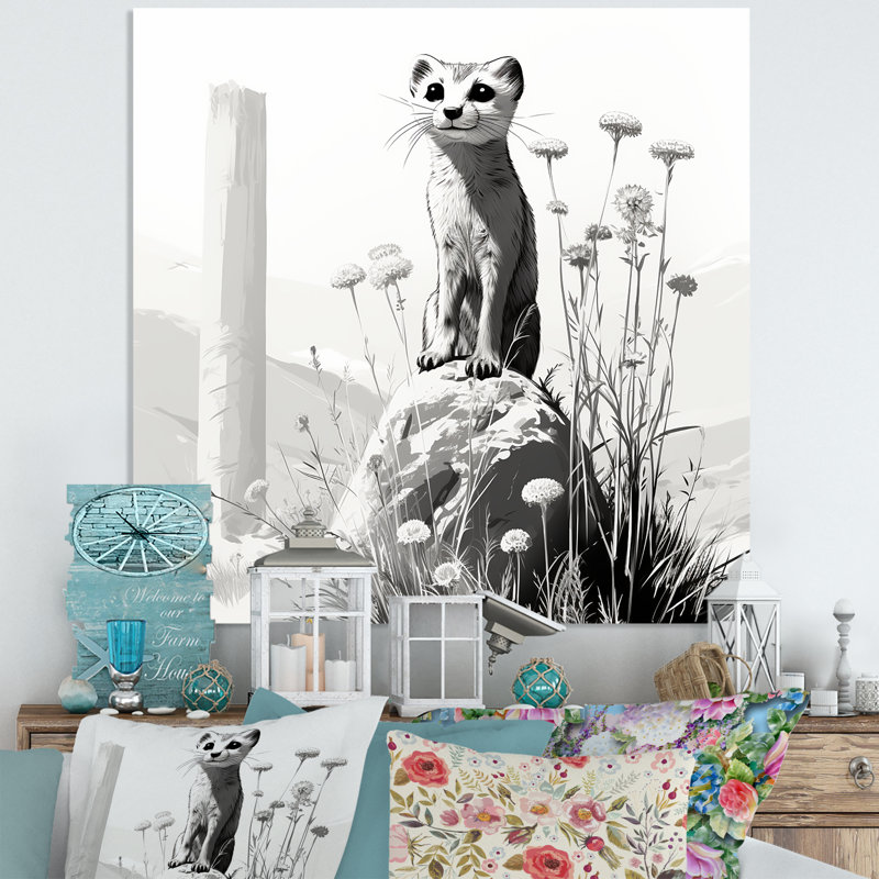 «Grey Meadow Vintage», art mural Meercat, H 36 po x l 36 po
