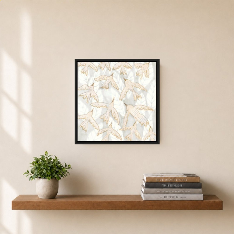 Tapisserie «Nature's Soft Bird» par Sarah Jane - Impression sur toile, H 28 po x l 28 po, Noir