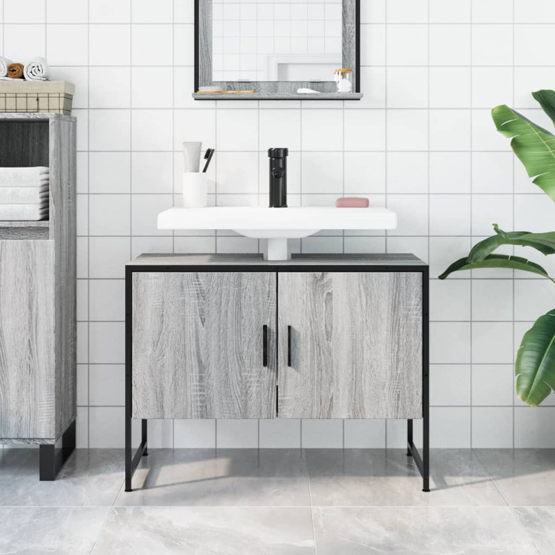 Nivi 80mm Single Bathroom Vanity with Basin, Grey Sonoma