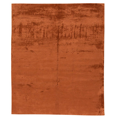 High-Quality Hand-Knotted Rust Area Rug