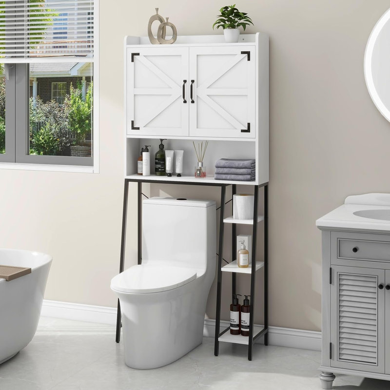 Leithan Freestanding Over The Toilet Storage, White