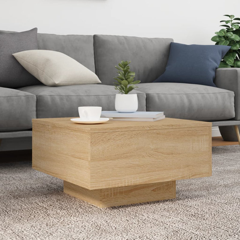 Table basse d'appoint pour salon vidaXL, Chêne sonoma, H 12,2 po x L 21,65 po x l 21,65 po