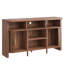 Buffet de 55 po avec rangement, crédence cannelée avec porte coulissante et tablette ouverte, console de style café moderne Mid-Century pour cuisine, salon, entrée, noyer