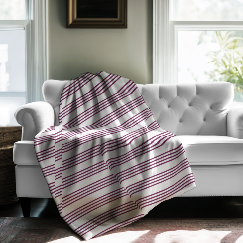 Magenta Lines Pattern - 1 pièce Sherpa Premium, L 60 po x L 80 po
