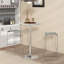 Table de bar ronde réglable pour 2, table de pub avec plateau en rotin PE, gris