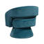 Élégant fauteuil de rafting en velours bleu sarcelle foncé, fonction pivotante, bois massif robuste, fauteuil moderne River Adventure, fabrication en bois, décoration intérieure-332027167