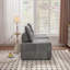 Canapé modulaire à assise profonde avec dossier réglable - Canapé compressé en chenille de 39,37 po pour le salon, la chambre à coucher, le salon (2 pièces), gris.-128834337-128834341