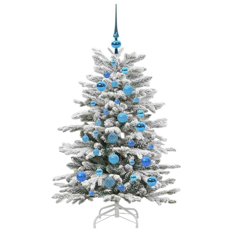 Artificial Hinged Christmas Tree White PE and PVC, 3.94 ft