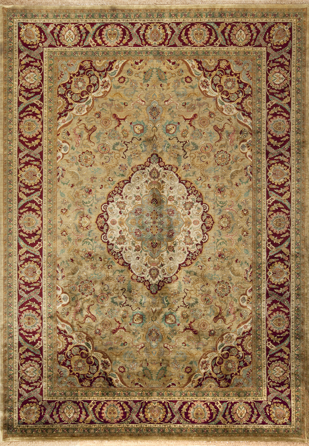 Handkotted Rugs Samad Rugs Golden Age Oriental Hand Knotted Wool Red/Beige/White Area ...