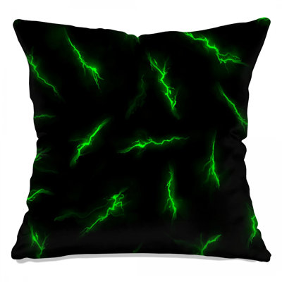 Coussins verts Green Lightning Bolts