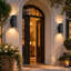 Paquet de 4 lampes murales d'extérieur DEL Dusk to Dawn avec aluminium, applique murale étanche IP65, lanterne murale moderne pour patio, porte, garage-953220431-953220465