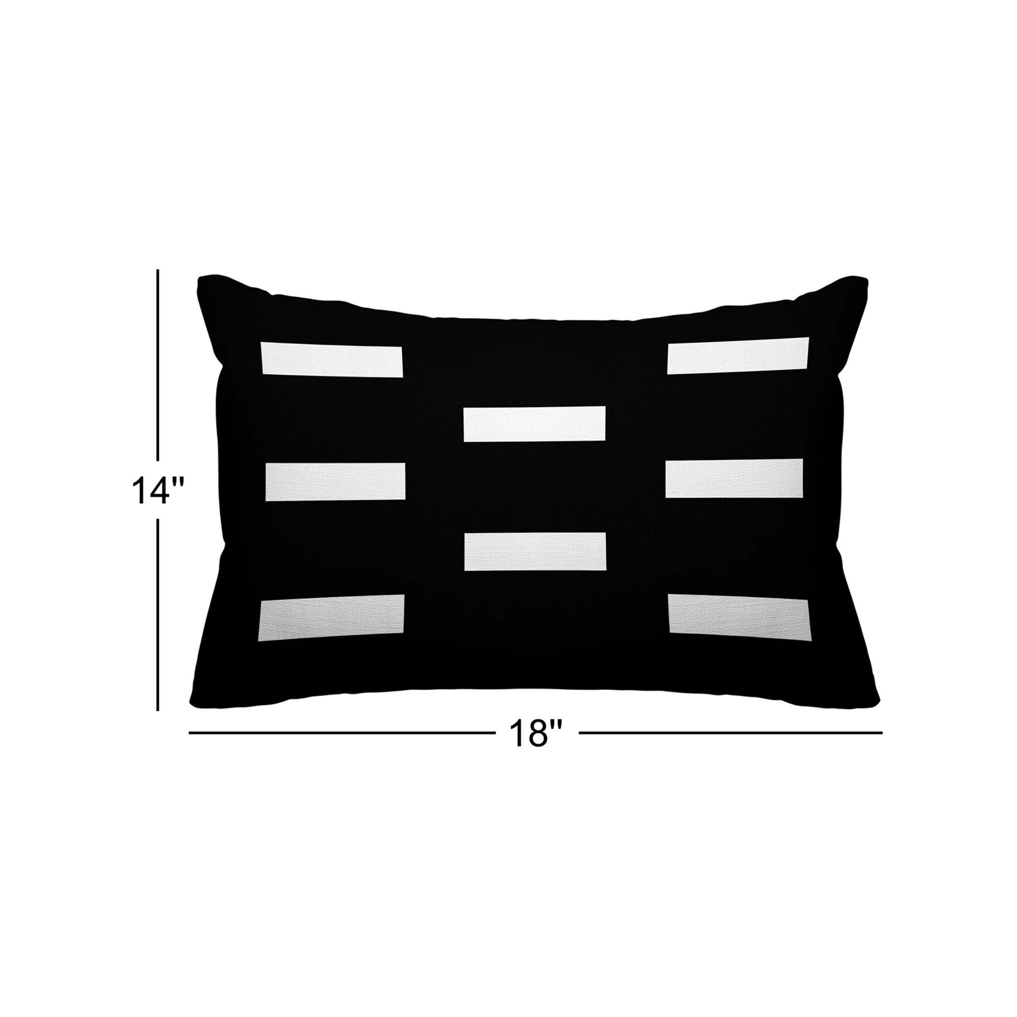 Luella Geometric Indoor/Outdoor Throw Pillow, Black