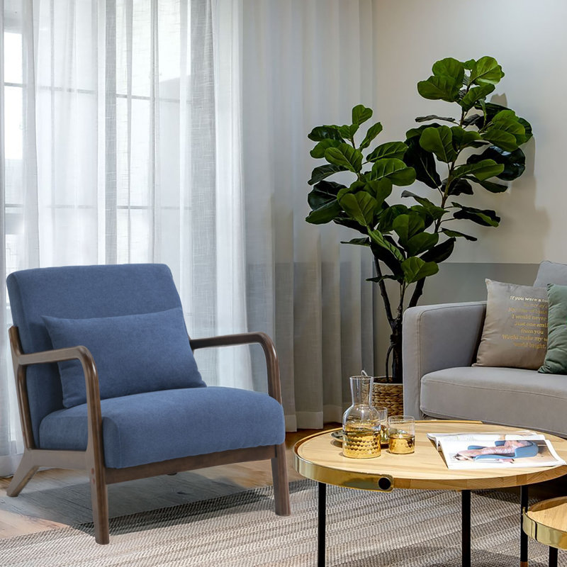 Chaise rembourrée en velours, Marron foncé, Bleu
