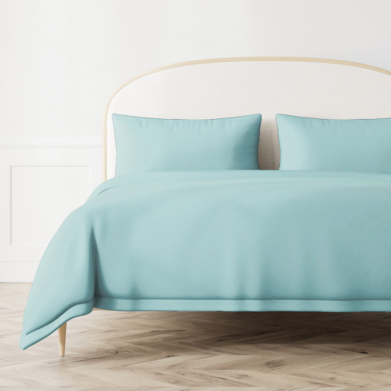 Ready-to-Bed 100% Lyocell Duvet Cover, King Duvet Cover, Aqua/Caribbean