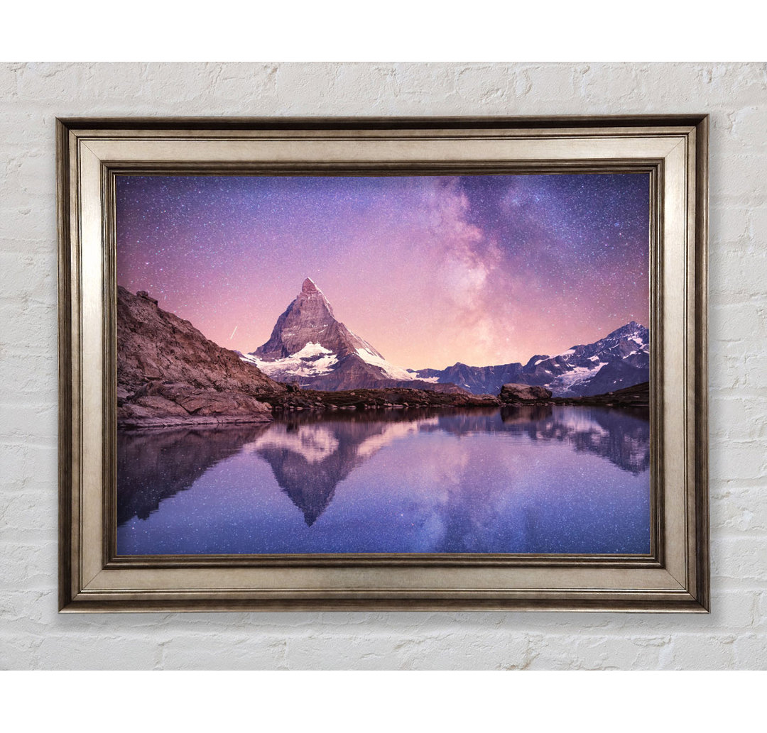 Mountains on the River Reflections Star - Einzelner Bilderrahmen Kunstdrucke