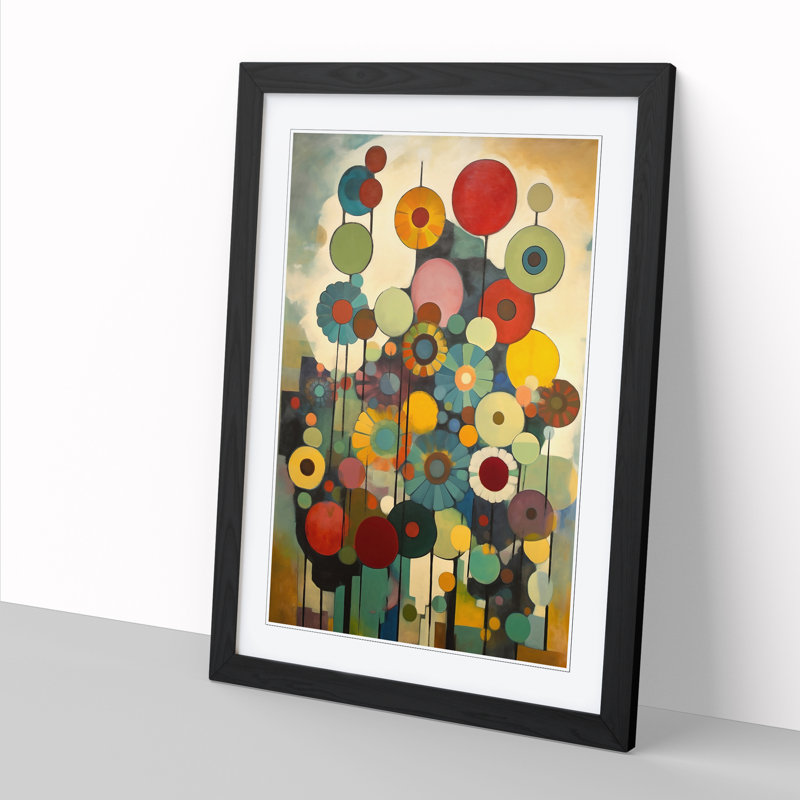 Bauhaus Flowers Vol.1 - Single Picture Frame Print, Oak, 34cm H x 25cm W
