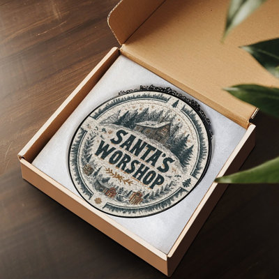 Vitrail d'atelier de Noël Santas