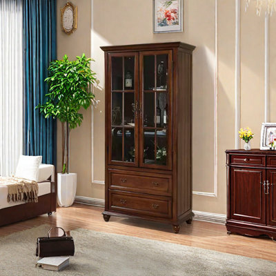 American glass door solid wood bookcase by Parttlion