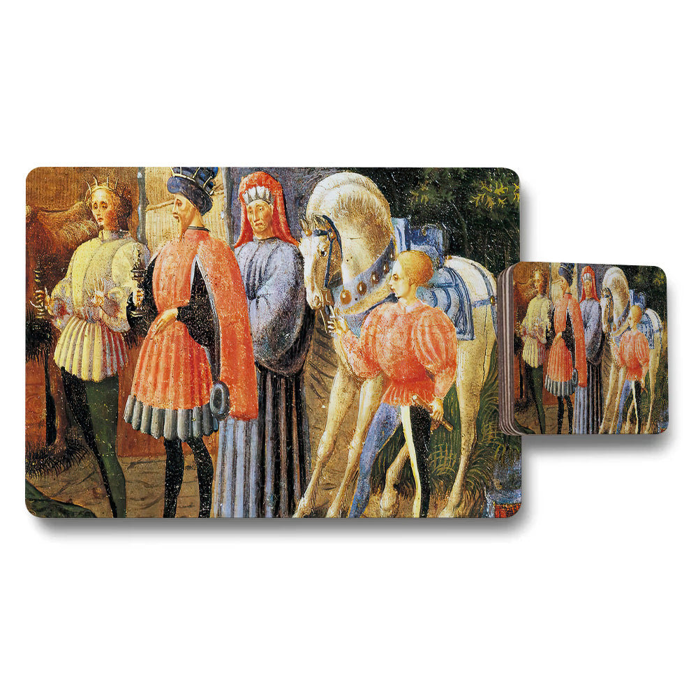 Medieval Knights Scene Placemats And Coasters Set Vintage Artwork