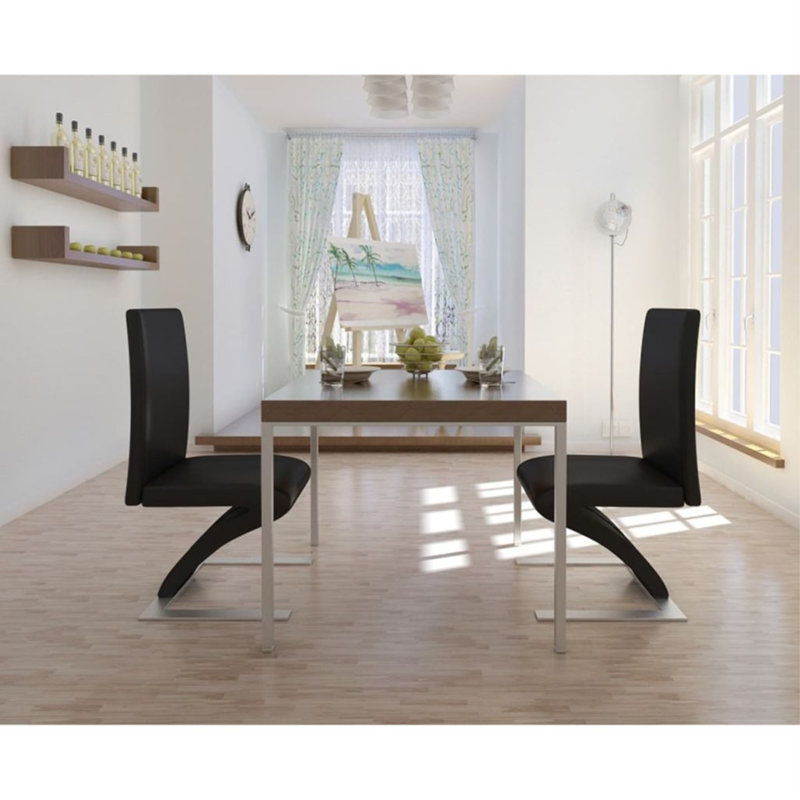 Dining Chairs Faux Leather, Black