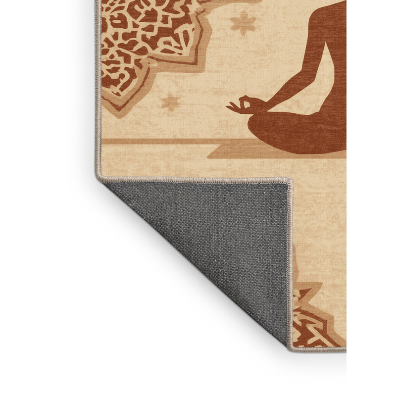 Tapis moelleux moelleux et moelleux inspiré de la méditation Lotus, 7 x 9