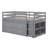 Loft Bed With Retractable Writing Desk And 4 Drawers, Wooden Loft Bed With Lateral Portable Desk And Shelves-1850184466-1850184467