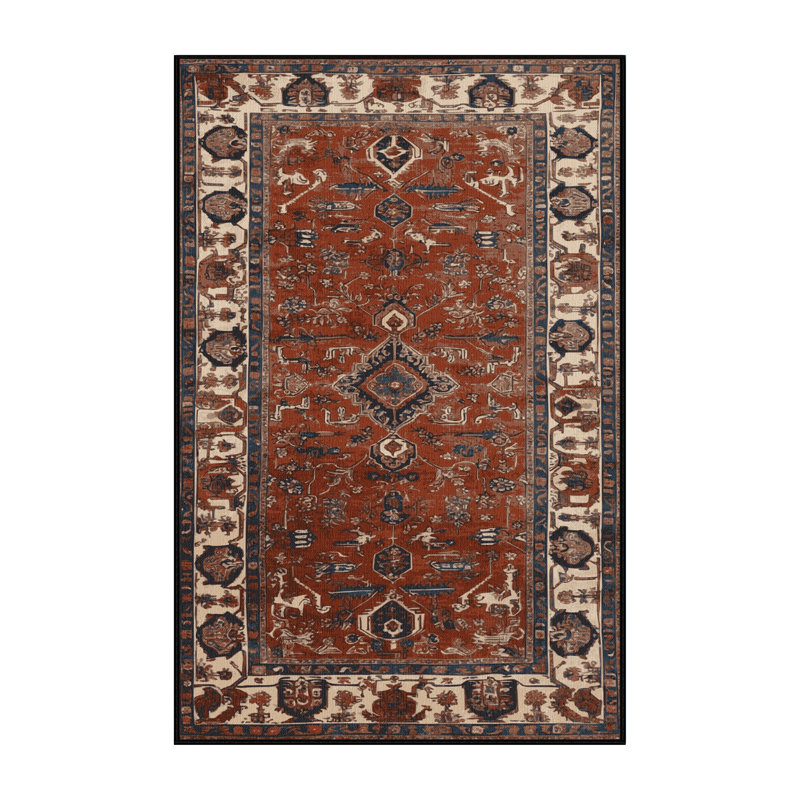 Tapis brun lavable à la machine, Rectangle de 5 pi x 8 pi