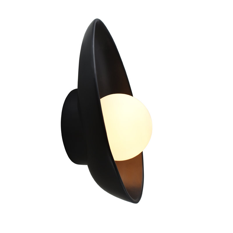 Azem Ceramic Wall Sconce, Carbon Matte Black