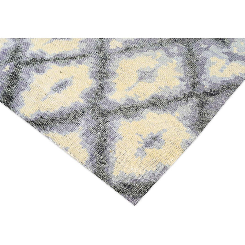 Nomad Moroccan Area Rug in Beige/Aqua/Black, Rectangle 10' x 14'