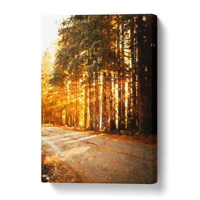 Sunlight Through The Forest - Wrapped Canvas Painting
