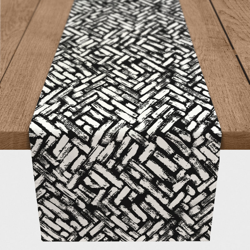 Chemin de table Cordairo, 72 po x 16 po, Noir
