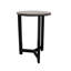 Table d'appoint ronde en marbre onyx - 16 po de diamètre, 22 po de hauteur - Plateau en marbre gris océanique avec base en métal noir - Table de bout moderne pour le salon et la chambre à coucher-119241837