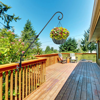 Crochet de terrasse robuste de 31 pouces, pince antidérapante, pivotant à 360 degrés, noir pour mangeoires d'oiseaux, jardinières, paniers de suif, lanternes, carillons, paquet de 2