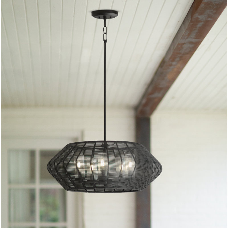 Lustre d'extérieur 5 lumières Abbey, Noir