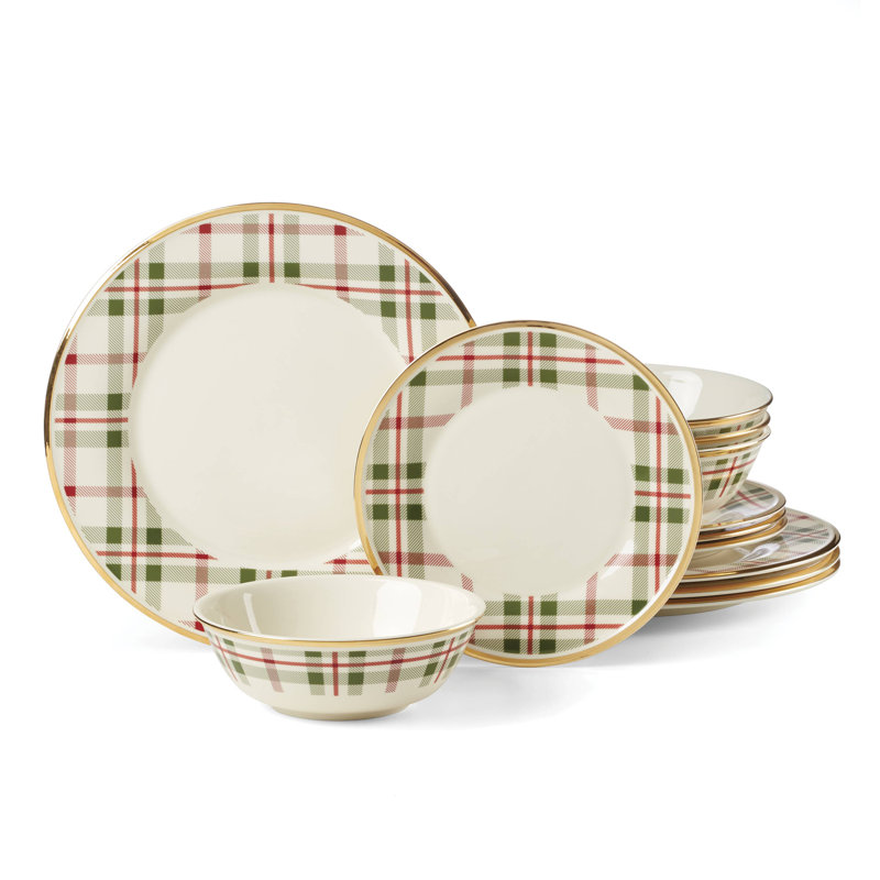Service de table Holiday Plaid 12 pièces