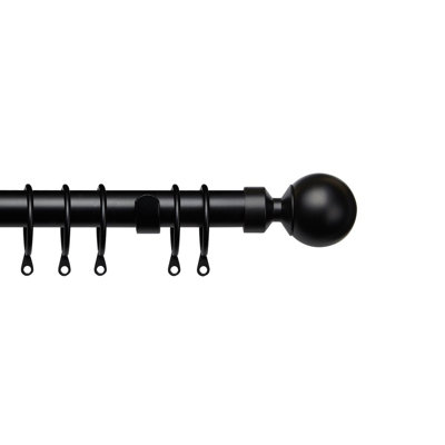 Adje Black Adjustable 120 cm to 210 cm Rod 2.8 cm