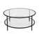 Ceno 36" Glass And Steel Round Coffee Table With Shelf