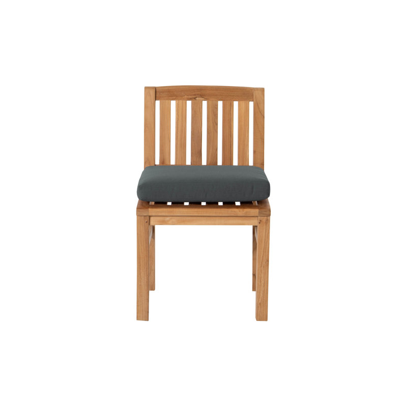 Huntington Fabric Mission Back Side Chair, Teak, Coal